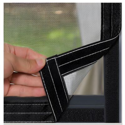 Cat-Proof Window Screen Without Drilling, Stainless Steel Mesh, Gray with Black Frame
