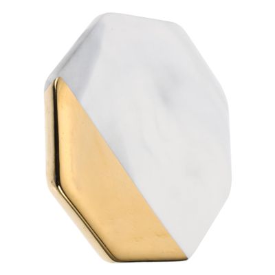 Gold Ceramic Manicure Palette with Marble Look for Nail Samples