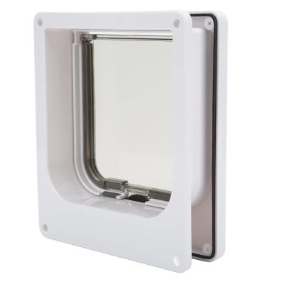 Cat Door for Interior and Exterior Doors, Weather-Resistant, 4-Way Lock, Easy Installation
