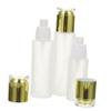 Refillable Glass Pump Dispensers, 3-Pack, 100 mL, Gold view 1