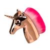 Healeved 3-Piece Unicorn-Shaped Makeup Brush Set for Powder, Blush, and Foundation, Gold Handles, Pink Bristles, with Bag view 2