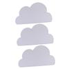 INOOMP 3-Piece Pet Feeding Mat, Food-Grade Silicone, Non-Slip, Cute Cloud Design, Protects Against Messes, for Dogs and Cats, Light Gray view 1