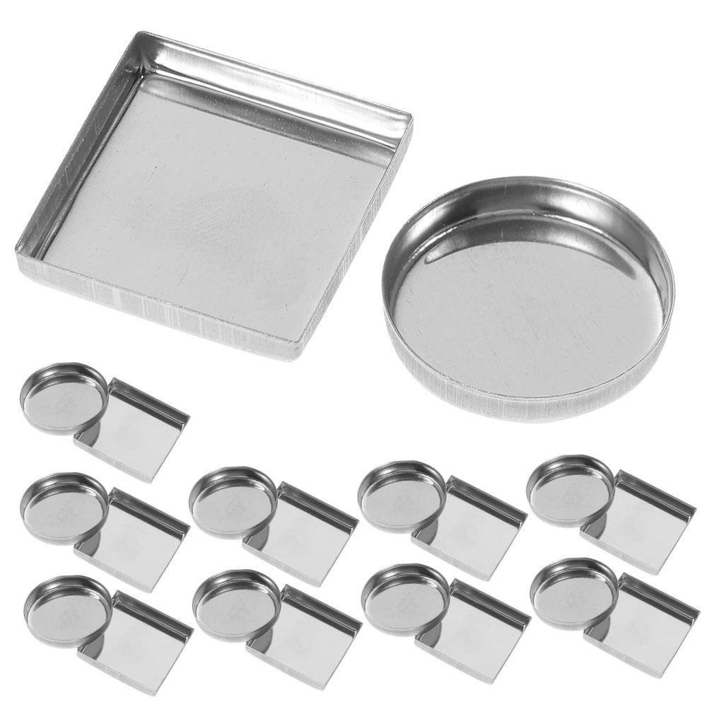 WOONEKY Empty Eyeshadow Metal Pans Makeup Palette Accessories, 30-Piece Set, Round and Square