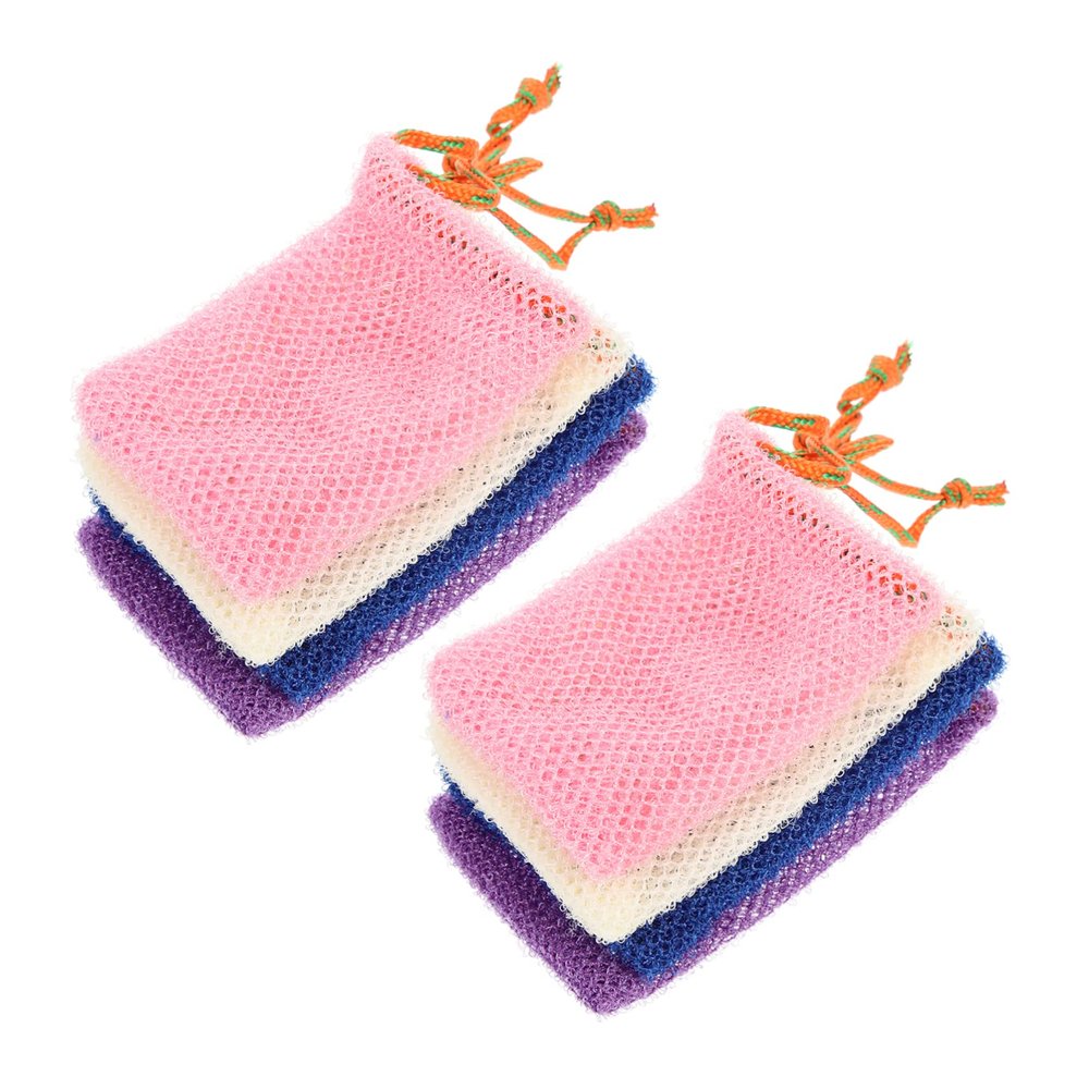 Nylon Soap Net Bags, 8-Pack with Drawstring for Home
