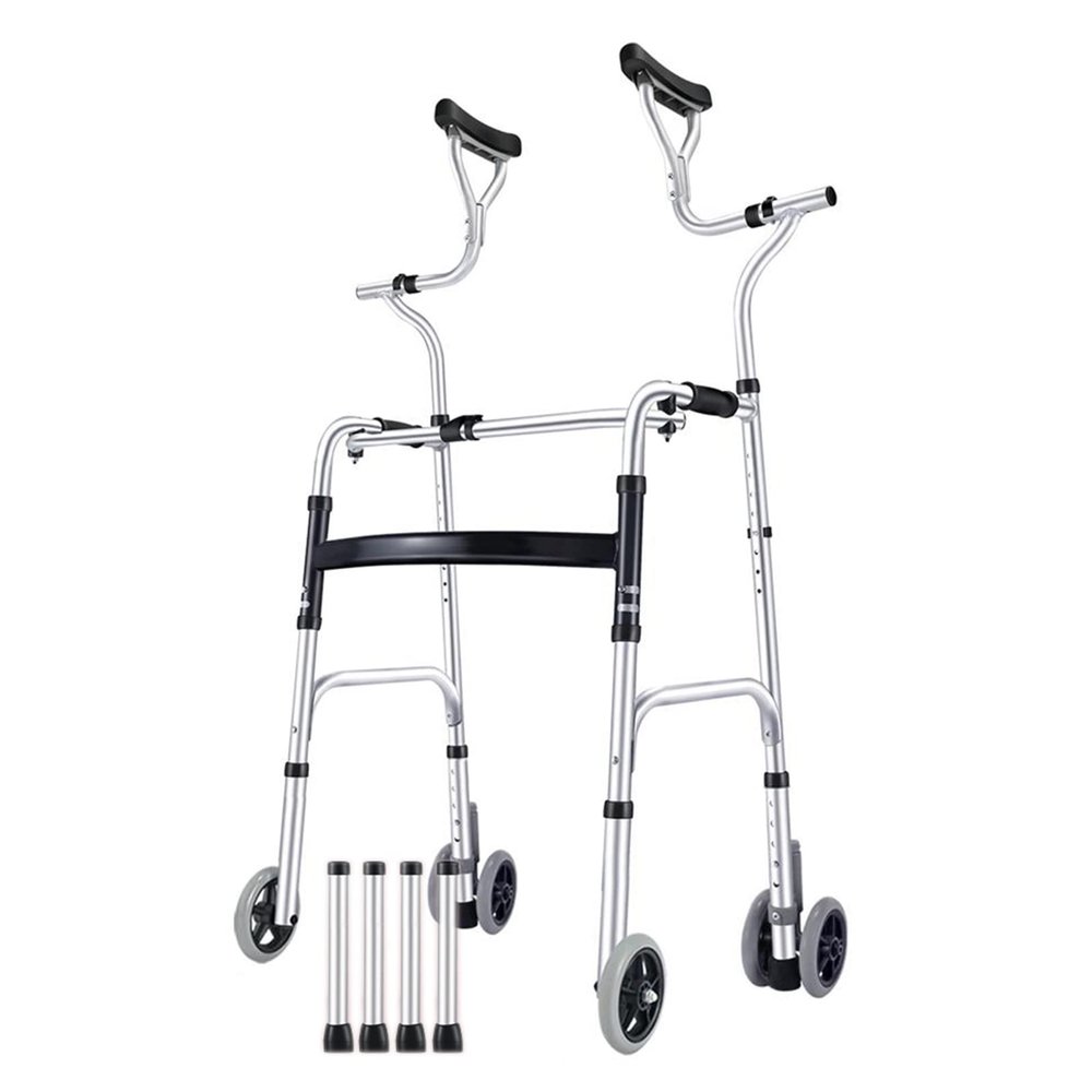 Mobility Walker with Armrests, Support Pad, Height-Adjustable, Thick Aluminum Alloy, C Star of Light