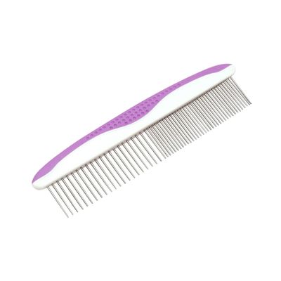 2-Piece Stainless Steel Pet Grooming Comb Set with Rounded Heads