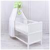 Baby Delux Chiffon Canopy for Crib, Toddler Bed, Bassinet or Moses Basket with Heart Appliqués, Floral Green, Without Canopy Rod view 1