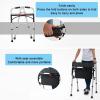Walking Frame with Seat, Height-Adjustable Rollator with Brakes and Wheels, Lightweight and Foldable, Rehabilitation Aid for Older Adults with Disabilities, Starlight view 2