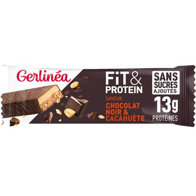 Gerlina Fit&Protein Peanut-Chocolate Protein Bars, No Added Sugar, 13 g Protein per 45 g Bar, 15 Bars