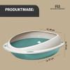 Rohrschneider Large Open Cat Litter Box with High Rim, No Lid, Blue view 3