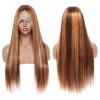 Highlight Lace Front Wig, Human Hair, 4/27 Ombre, Straight, 13 x 4 x 1 T-Part view 2