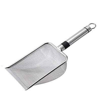 Duiaynke Cat Litter Scoop, Portable Metal Sifter for Cats, Reptiles & Small Pets (2.8 x 2.8 mm)