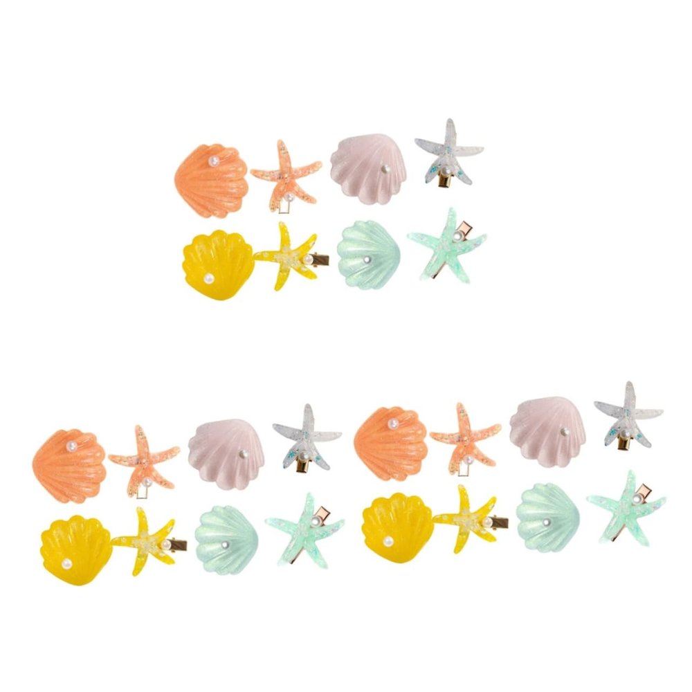 FRCOLOR 24-Piece Set of Cute Shell Hairpins for Girls in Yellow, Green, Pink and Orange