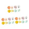 FRCOLOR 24-Piece Set of Cute Shell Hairpins for Girls in Yellow, Green, Pink and Orange view 1