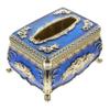 Rustic European-Style Tissue Box Cover, Blue view 1