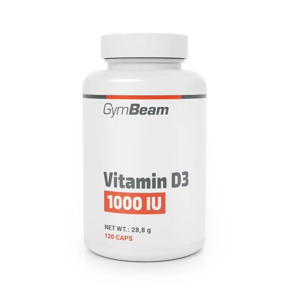 GymBeam Vitamin D3 (1,000 IU) with Cholecalciferol, Supports Immune System, Bone Health & Cell Division, Promotes Phosphorus and Calcium Absorption (120 Capsules)