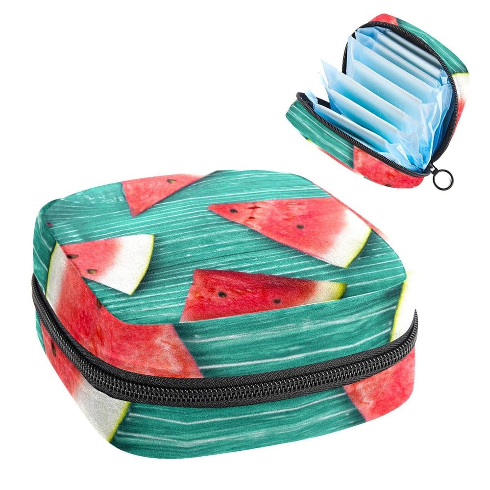 RODAILY CAY Women's Menstrual Pad Storage Bag, Large Capacity, Leaf Forest, Multicolor, 12 x 17 x 17 cm