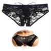 ohmydear Open-Crotch Lace Thong Panties, Black, 3XL-4XL view 1