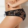 ohmydear Open-Crotch Lace Thong Panties, Black, 3XL-4XL view 3