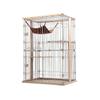 WYRMB Wooden Cat Cage, Large 2-Story Apartment-Style Enclosure, White, 88 x 57 x 119 cm view 1