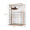 WYRMB Wooden Cat Cage, Large 2-Story Apartment-Style Enclosure, White, 88 x 57 x 119 cm view 2