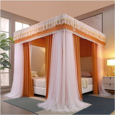 GLMGBP Luxury Canopy Bed Mosquito Net with Double-Rod Support, 150 x 200 x 200 cm