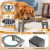 Jovrun Elevated Dog Bowls, 5-Height Adjustable Stand with 2 Stainless Steel Bowls and Slow Feeder view 4