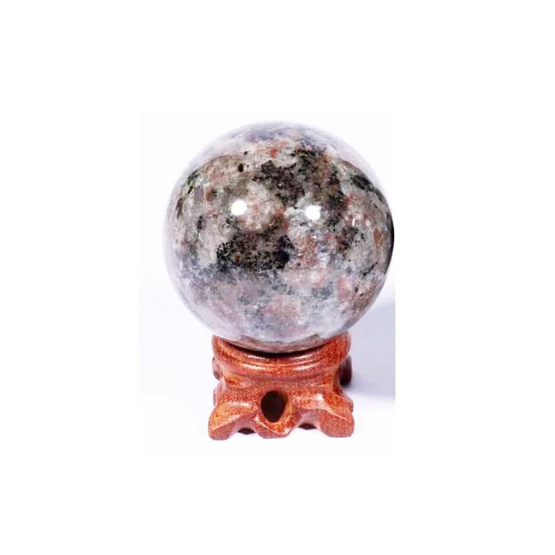 CZAOINCU Natural Stone Yooperlite Crystal Sphere Ball for Home Decor, Powerful Wicca Crystals and Spiritual Witchcraft, 1 Piece (55–60 mm)