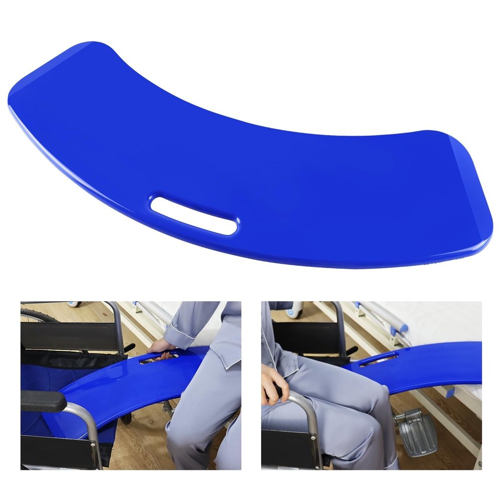 YXCMD Curved Transfer Board with Handle for Patient Transfers, Blue