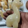 Hand-Carved Yellow Jade Crystal Alpaca Figurine view 2