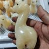 Hand-Carved Yellow Jade Crystal Alpaca Figurine view 4