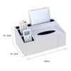 PU Leather Tissue Box Holder and Desk Organizer, White Cloud view 2