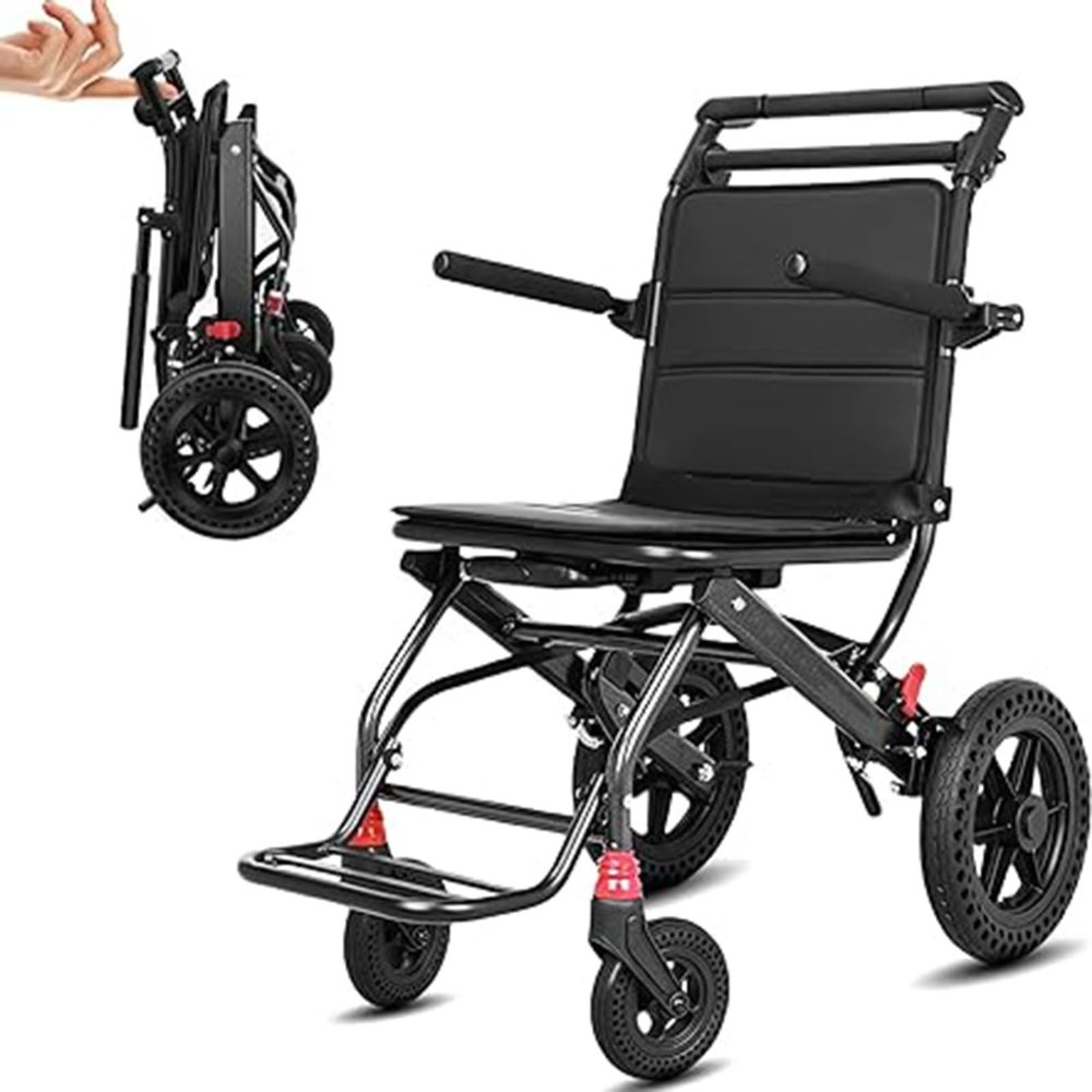 Lightweight Folding Transit Wheelchair for Seniors and Adults