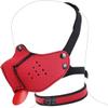 Neoprene Muzzle for Puppies, Dog Head Mask with Collar, Red, One Size view 1