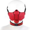 Neoprene Muzzle for Puppies, Dog Head Mask with Collar, Red, One Size view 2
