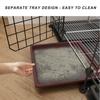 Rabbit Cage, Ferret/Chinchilla Cage, Rat Cage and Habitat, Small Animal Cage, Guinea Pig House, Chinchilla Cage on Wheels, Removable Wire Mesh (Black, 75 x 39 x view 4