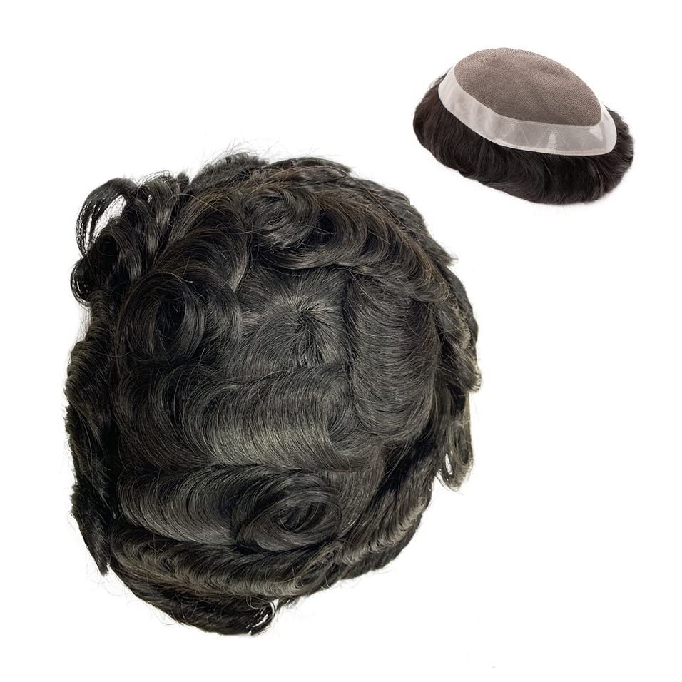 Men's 6-Inch 30 mm Wave Toupee with Indian Remy Human Hair