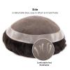 Men's 6-Inch 30 mm Wave Toupee with Indian Remy Human Hair view 4