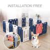 Portable Pet Playpen, Small Animal Mesh Cage, Puppy and Cat Playpen with 6 Panels, Pet Tent Fence, Portable Indoor/Outdoor Fence, Pink, 99 x 66 x 60 cm, 8 Pieces view 4