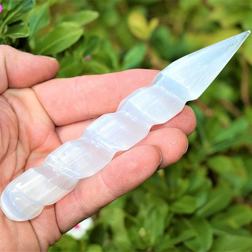 CZAOINCU Natural Selenite Crystal Heart, 4 cm, Home Décor