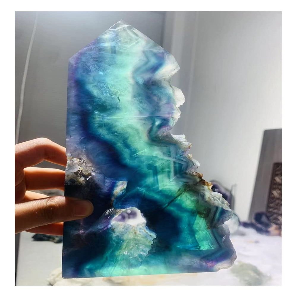 CZAOINCU Natural-Color Crystal Healing Stone Column, 960 g