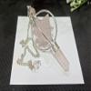CZAOINCU Rose Quartz 3-Stone Merkaba Spinning Star Faceted Pendulum with Point view 1