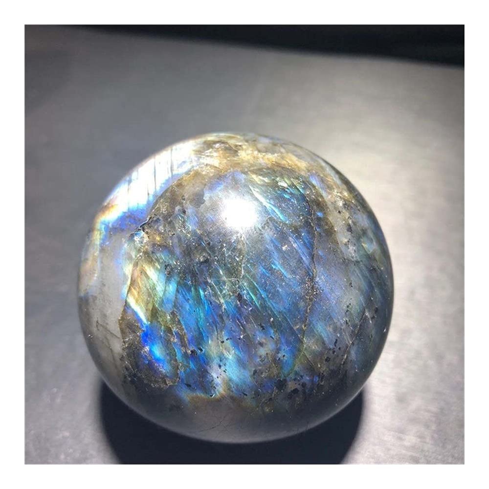 CZAOINCU Natural Labradorite Crystal Sphere, Gemstone Ball, 600 g