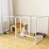 Dog Playpen, Large Indoor/Outdoor Exercise Pen, 6 Panels, White, 120 x 60 x 60 cm view 3