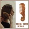 FRCOLOR Carved Wooden Fine-Tooth Pocket Comb with Handle view 4