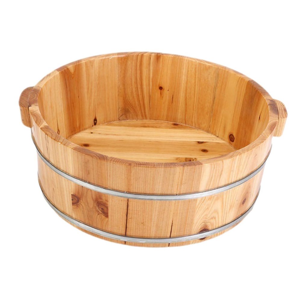 LINGERZ Wooden Foot Bath Basin