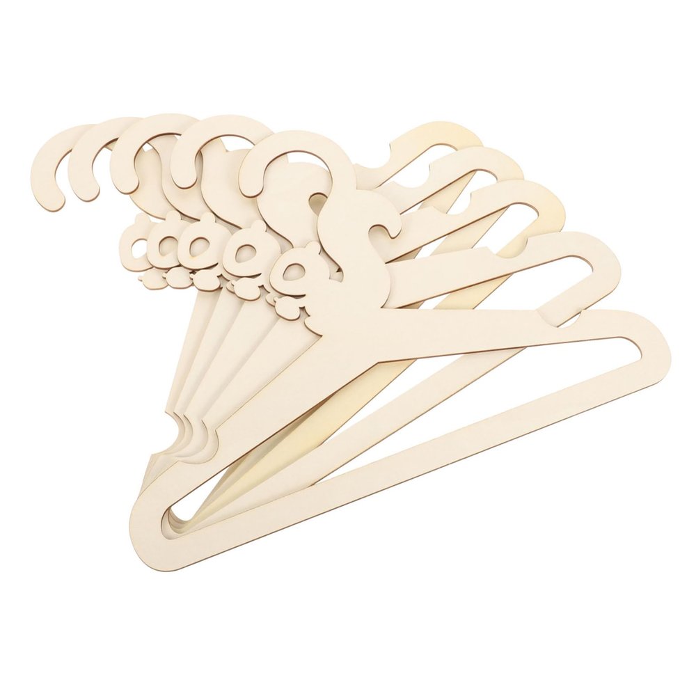 MAGICLULU 5-Pack Children's Clothes Hangers, Handmade Animal Design, Beige, Space-Saving and Durable