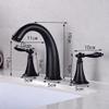 3-Hole Bathroom Sink Faucet, 2 Handles, Brass, Hot and Cold Mixer, White Safehappy view 2