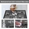 famesale Graffiti-Print Pet Feeding Mat, Absorbent Non-Slip Dog Bowl Mat view 3