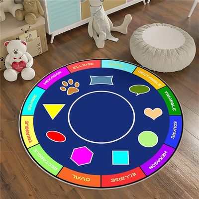 keepmore Round Musical Notes Rug, Colorful Alphabet Rug for Kids, Non-Slip Floor Rug for Living Room, Bedroom, and Nursery
